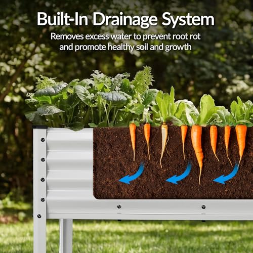 72x24x30in Non Toxic Galvanized Raised Garden Bed