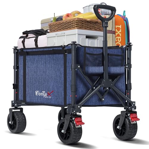 Collapsible Wagon Cart Foldable with Big Wheels Brakes