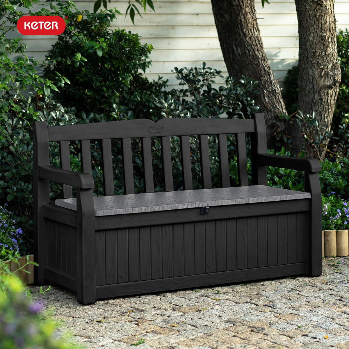 Solana 70 Gal Outdoor Storage Bench for Patio and Pool Accessories