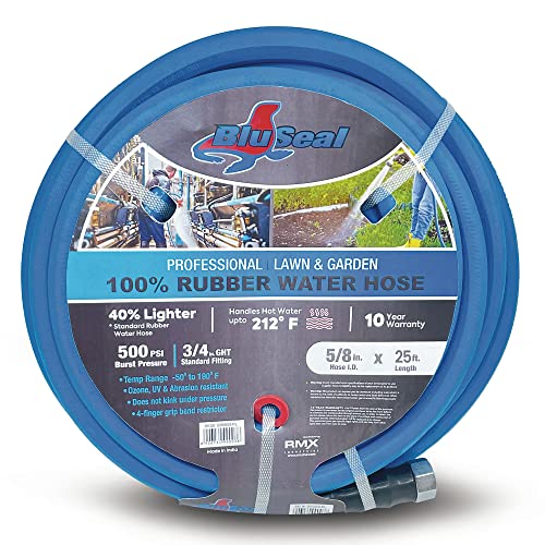 BluSeal Hot Cold Water Rubber Garden Hose