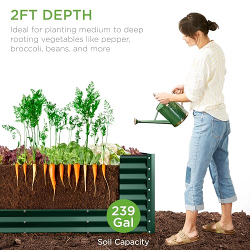 8x2x2ft Raised Outdoor Metal Garden Bed