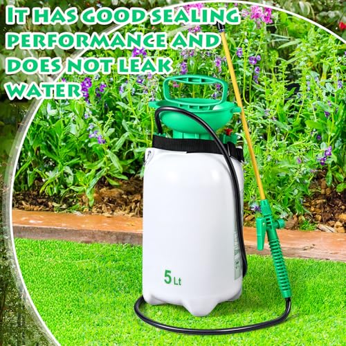 1.3 Gallon 5L Garden Pump Pressure Sprayer Watering Can Device for Watering Hanging Plant Basket Hard to Reach Pump Sprayer for Weeds