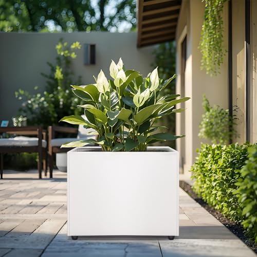 Planter Box Rectangular Block (Small-Assemble / White)