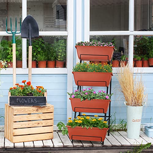 Raised Garden Bed with Legs 4 Tier Vertical Herb Garden Planter