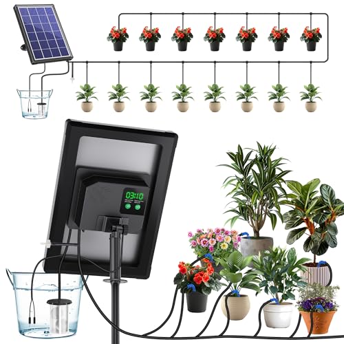 4W Solar Drip Irrigation System with Battery for 15 Potted Plants