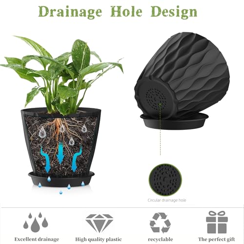 5 Inch Planter Pots (Black / 5inch)