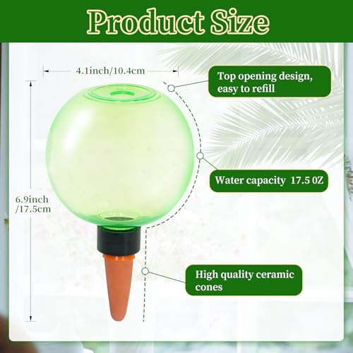 6pcs Large Plant Self Watering Globes (6pack / Green)