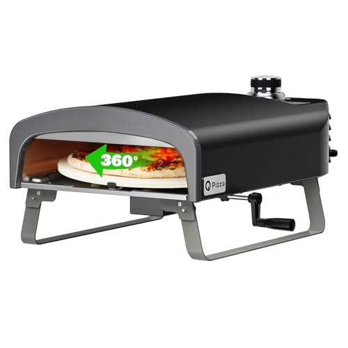 Portable Propane Pizza Oven with Manual Rotating Stone