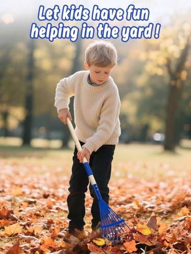 33" Kids Leaf Rake with Gloves
