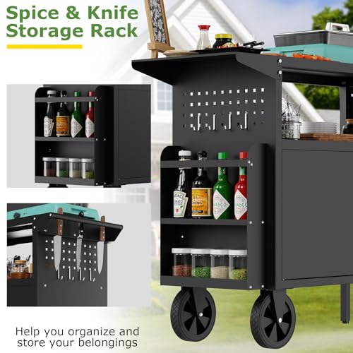 Grill Table Outdoor Grill Cart with Storage (39.8"H)