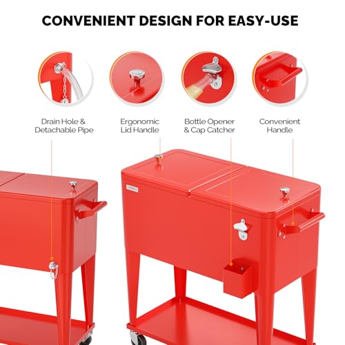 80 Quart Rolling Ice Chest