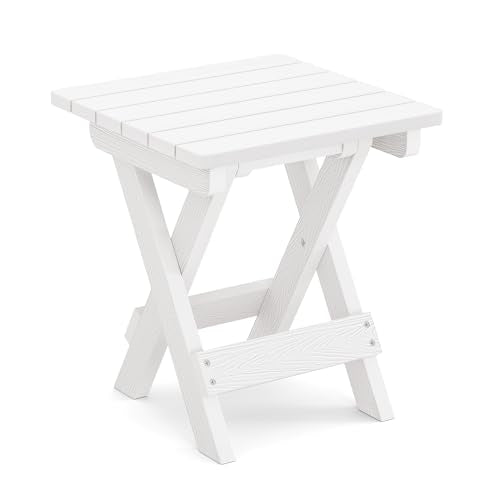 Small Outdoor Folding Side Table HDPS 14 Inch Height