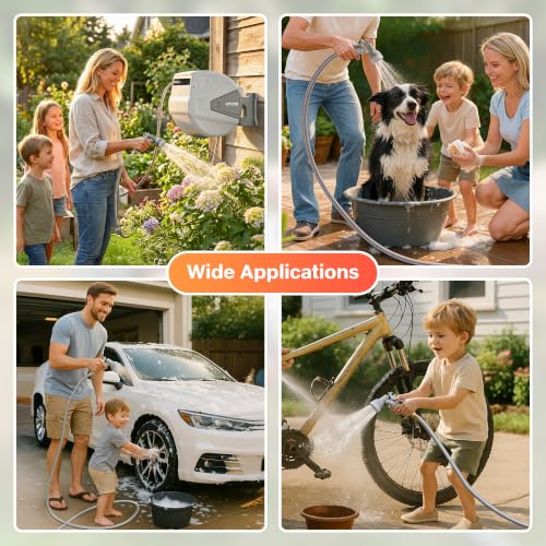 Retractable Rubber Hybrid Garden Hose Reel (5 Count)