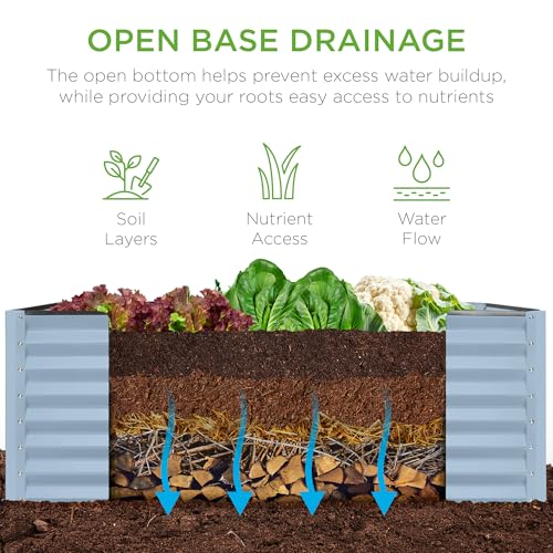 4x2x2ft Outdoor Metal Raised Garden Bed