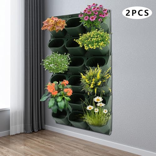 Vertical Wall Planter with 36 Pots (Army Green / 36 Pots)