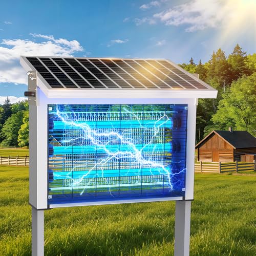 Powerful Big Solar Bug Zapper Outdoor for 10000 sq.ft with 30W Solar Panel (28W for 10000 sq.ft)