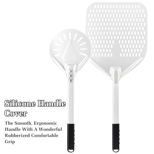 12 Inch + 7 Inch Perforated Pizza Peel Set (2 Count)