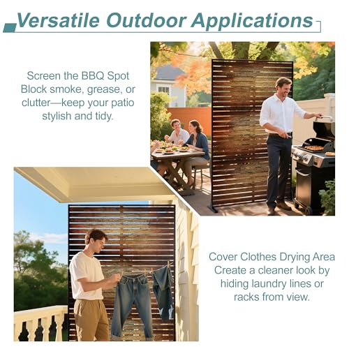 Metal Privacy Screen Outdoor Freestanding Privacy Wall Panels and Decorative Patio Dividers