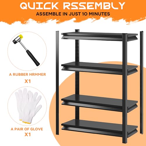 63"H Garage Shelving Heavy Duty Rack (4-Tier 63"H×35.4"W×13.78"D)