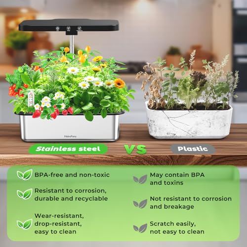 Stainless Steel Hydroponics Growing System kit Indoor Garden
