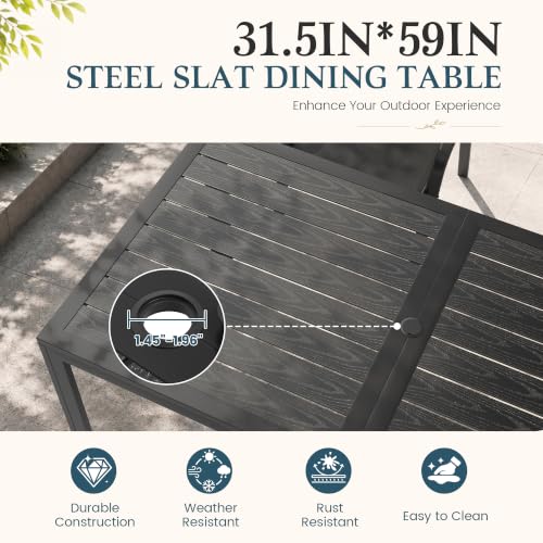 7 Piece Patio Dining Set (Black / 7 PCS)
