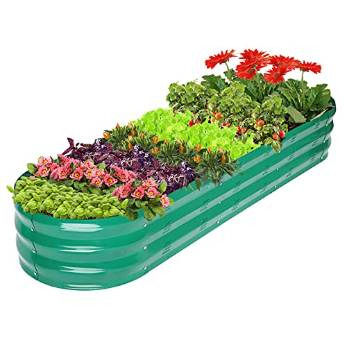 Raised Garden Bed Kit for Vegetables Flower Galvanized Metal Planter Boxs Designed for Easy DIY and Cleaning Not Twist Or Rot