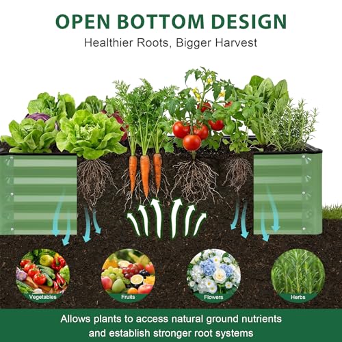 2 Pack 6x3x1 FT Galvanized Raised Garden Bed