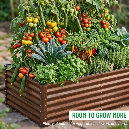 Galvanized Raised Garden Bed 8x4x1FT Outdoor Large Metal Planter Box Steel Kit for Planting Vegetables