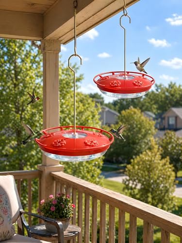 Saucer Hummingbird Feeders for Outdoors Hanging (2 Count)