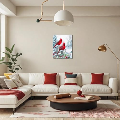 Cardinal Wall Art (24"L x 30"W / Bird Canvas Wall Art)