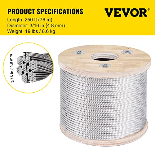 3 16 T304 Stainless Steel Cable 250FT