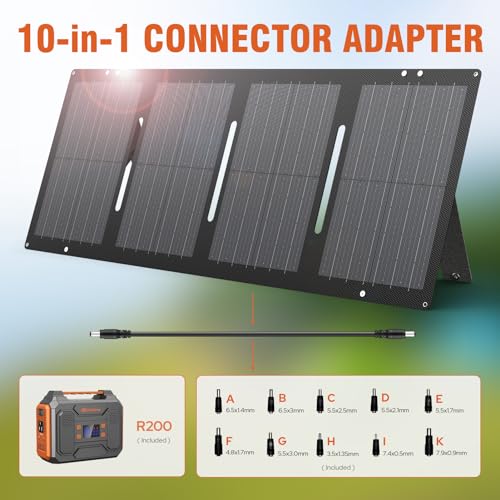 Portable Solar Generator 300W Portable Power Station with 60W Solar Panel