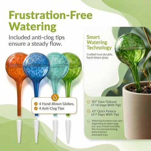Plant Watering Globes 4 Pack (4 Count)