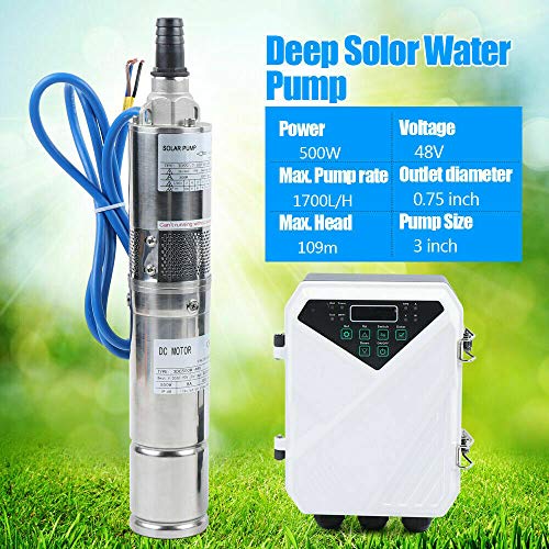 3 Inch Solar Water Pump Submersible Well Deep Bore Screw Well Garden Irrigation Kit with MPPT Controller