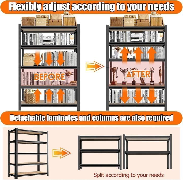 Book Shelf Wood Bookshelves (5-Tier 58''Hx30''Wx12''D)