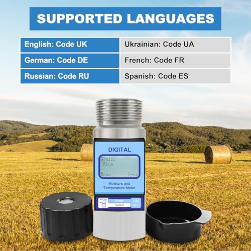 Dual Display Grain Moisture Meter Seed Humidity Tester for 25 Types Crops
