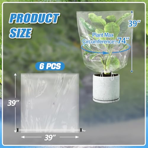 6Pcs 39"x39" Winter Plant Cover Freeze Protection