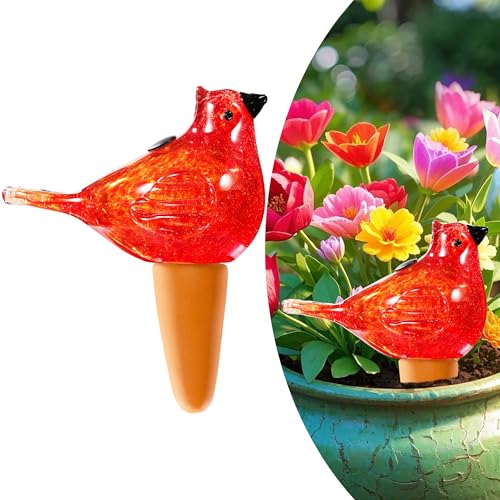 Glass Bird Shaped Plant Watering Ball Glass Automatic Watering Ball Flower Pot Insertion Spike Drip Irrigation Device Watering Ball Irrigation System Plant Enthusiast Gift