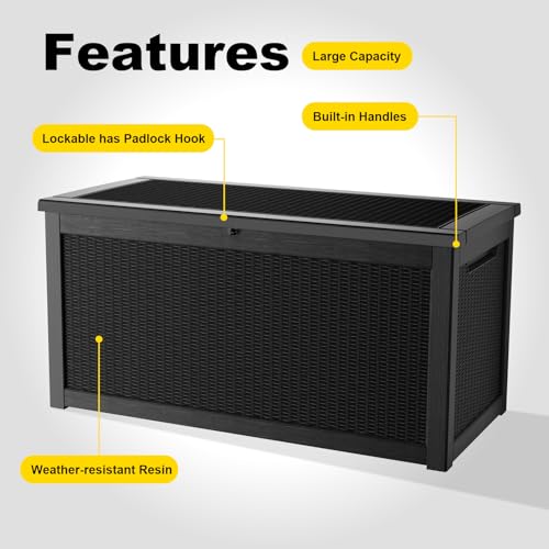 320 Gallon Resin Deck Box (Black / 320 Gallon)