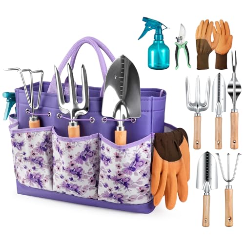 9 Piece Gardening Tools Set with Fashion Handbag (8 Count)