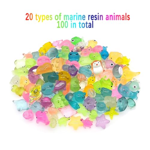Glow in The Dark Ocean Mini Resin Animals Figures