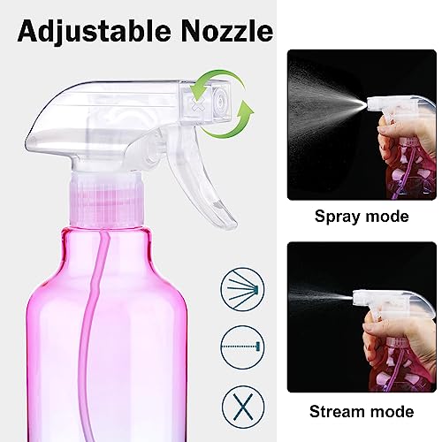 Plastic Spray Bottle 16.9oz Empty Spray Bottles Refillable Container Trigger Sprayer for Cleaning Solutions (gradient)