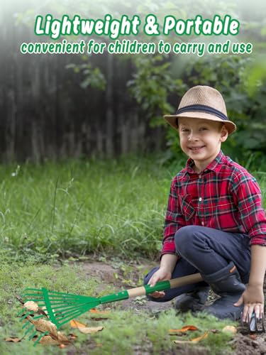 33" Kids Leaf Rake with Gloves