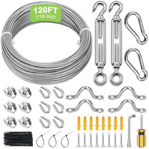 120ft 1 16" Stainless Steel Wire Rope Kit