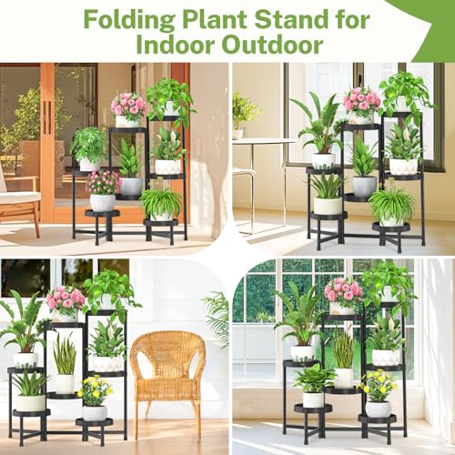 7 Tier Folding Plant Stand Indoor Outdoor (7 Count)