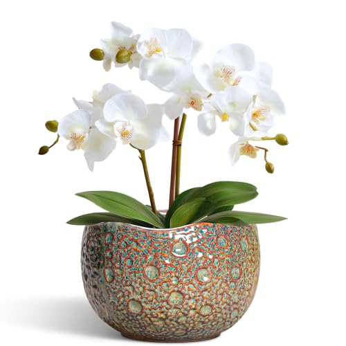Ceramic Plant Pots (6.2 Inch / Speckled-brown)