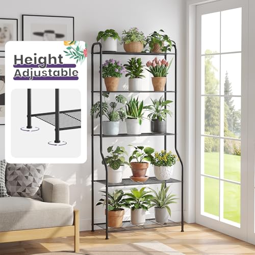 5 Tier Corner Plant Stand (Black / 5 Tier)