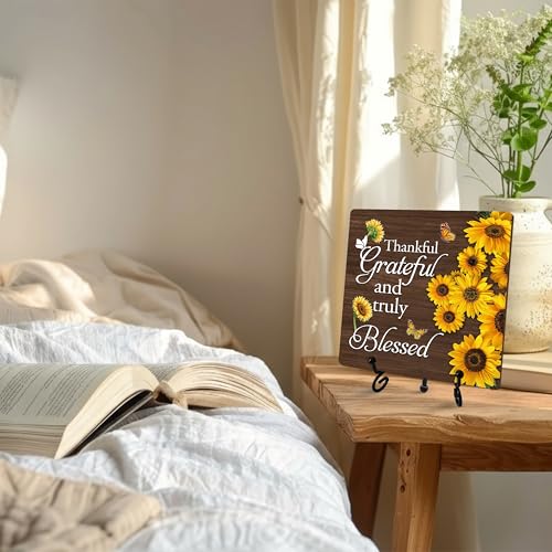 Thankful Gratefull and Truly Blessed Wooden Sign (Thankful Gratefull and Truly Blessed)