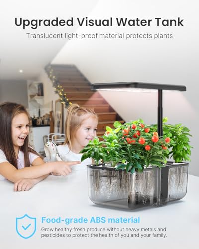 Hydroponics Growing System with 12 Pods Kit & LED Grow Light (12 Count)