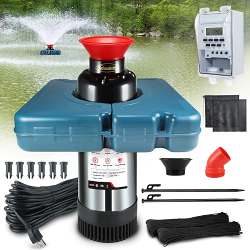 Pond Fountain Aerator F2 1HP 750W 15000GPH Floating Fountains Pump